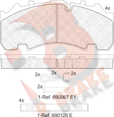 R Brake RB2155-066 - Kit de plaquettes de frein, frein à disque cwaw.fr