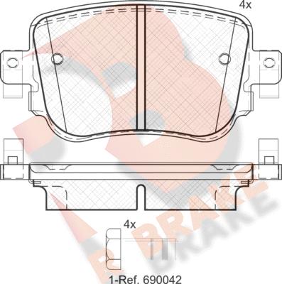 R Brake RB2152 - Kit de plaquettes de frein, frein à disque cwaw.fr