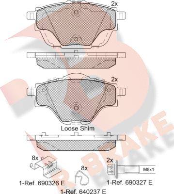 R Brake RB2161 - Kit de plaquettes de frein, frein à disque cwaw.fr