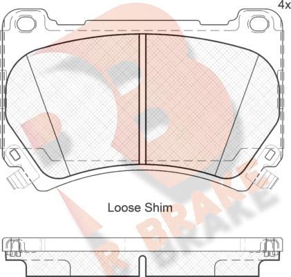 R Brake RB2163 - Kit de plaquettes de frein, frein à disque cwaw.fr