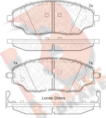 R Brake RB2167 - Kit de plaquettes de frein, frein à disque cwaw.fr