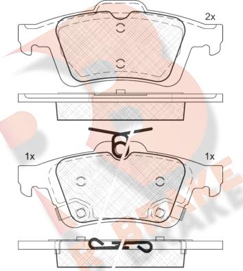 R Brake RB2106 - Kit de plaquettes de frein, frein à disque cwaw.fr