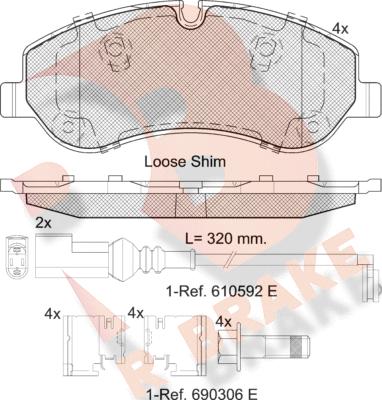 R Brake RB2119 - Kit de plaquettes de frein, frein à disque cwaw.fr