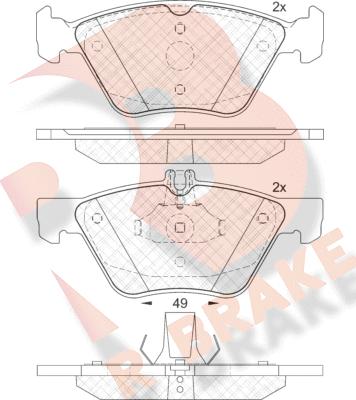 R Brake RB2114 - Kit de plaquettes de frein, frein à disque cwaw.fr