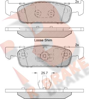 R Brake RB2115-203 - Kit de plaquettes de frein, frein à disque cwaw.fr