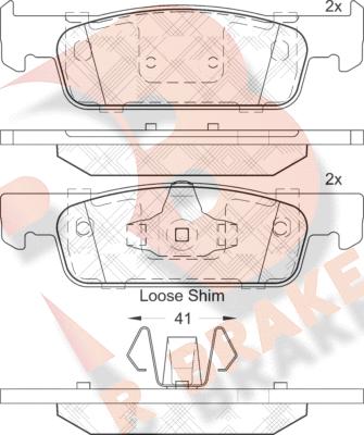 R Brake RB2115 - Kit de plaquettes de frein, frein à disque cwaw.fr