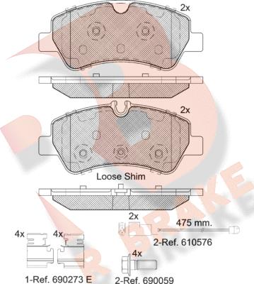 R Brake RB2116-203 - Kit de plaquettes de frein, frein à disque cwaw.fr