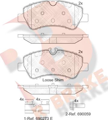 R Brake RB2116 - Kit de plaquettes de frein, frein à disque cwaw.fr