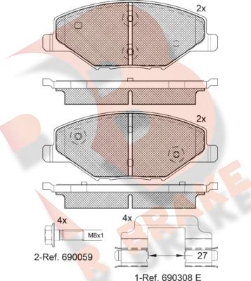 R Brake RB2110 - Kit de plaquettes de frein, frein à disque cwaw.fr