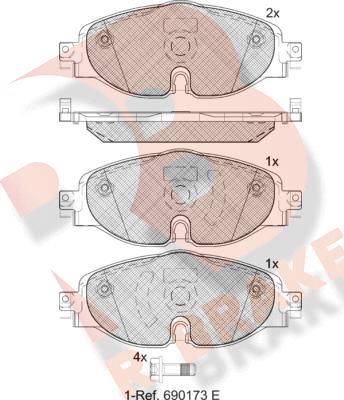 R Brake RB2111-204 - Kit de plaquettes de frein, frein à disque cwaw.fr