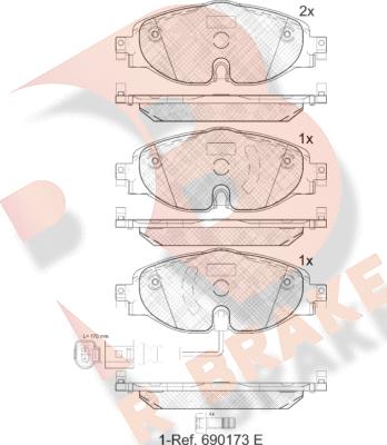 R Brake RB2111 - Kit de plaquettes de frein, frein à disque cwaw.fr