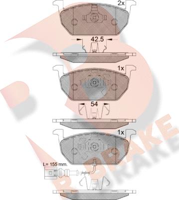 R Brake RB2189 - Kit de plaquettes de frein, frein à disque cwaw.fr