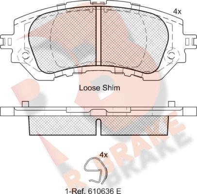 R Brake RB2180 - Kit de plaquettes de frein, frein à disque cwaw.fr