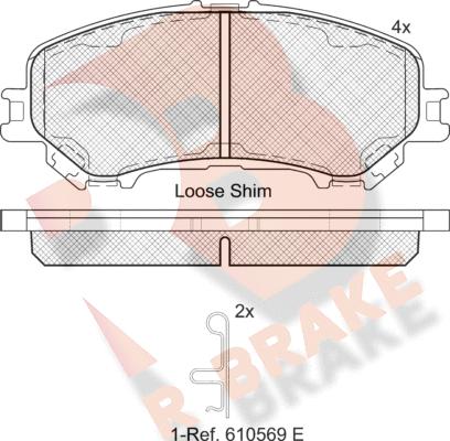 R Brake RB2181 - Kit de plaquettes de frein, frein à disque cwaw.fr