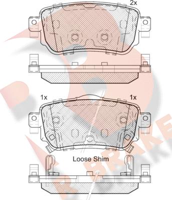 R Brake RB2188 - Kit de plaquettes de frein, frein à disque cwaw.fr