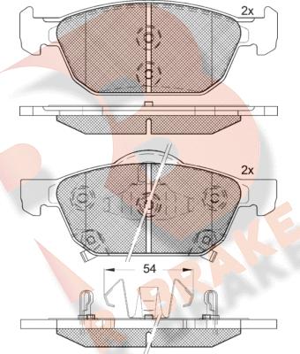 R Brake RB2183 - Kit de plaquettes de frein, frein à disque cwaw.fr