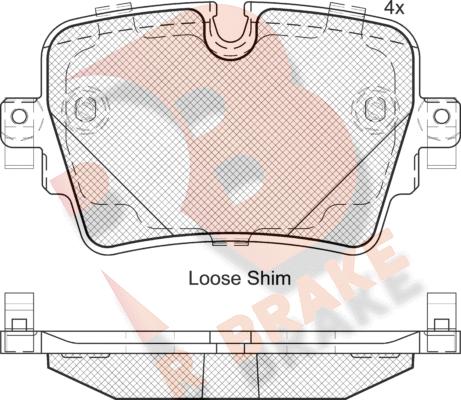 R Brake RB2187 - Kit de plaquettes de frein, frein à disque cwaw.fr