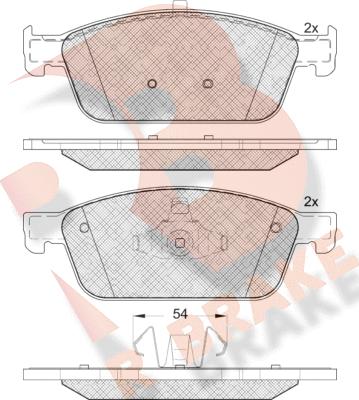 R Brake RB2134 - Kit de plaquettes de frein, frein à disque cwaw.fr