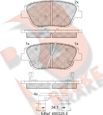 R Brake RB2136 - Kit de plaquettes de frein, frein à disque cwaw.fr