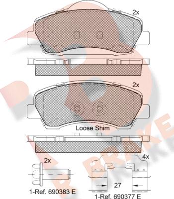 R Brake RB2131-067 - Kit de plaquettes de frein, frein à disque cwaw.fr