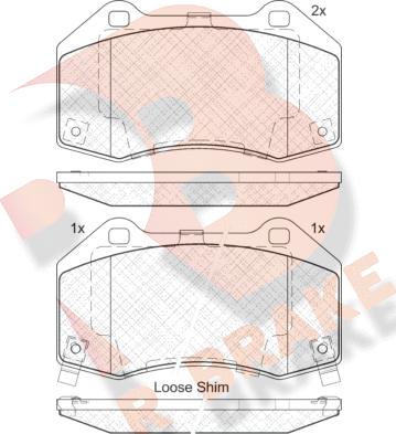 R Brake RB2132 - Kit de plaquettes de frein, frein à disque cwaw.fr