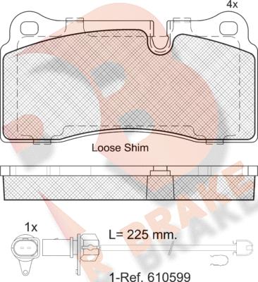 R Brake RB2121-203 - Kit de plaquettes de frein, frein à disque cwaw.fr