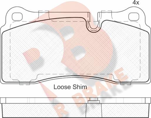 R Brake RB2121 - Kit de plaquettes de frein, frein à disque cwaw.fr