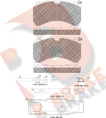 R Brake RB2123-073 - Kit de plaquettes de frein, frein à disque cwaw.fr