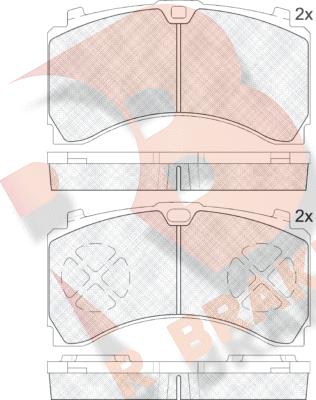 R Brake RB2123 - Kit de plaquettes de frein, frein à disque cwaw.fr