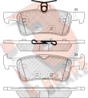 R Brake RB2174-208 - Kit de plaquettes de frein, frein à disque cwaw.fr