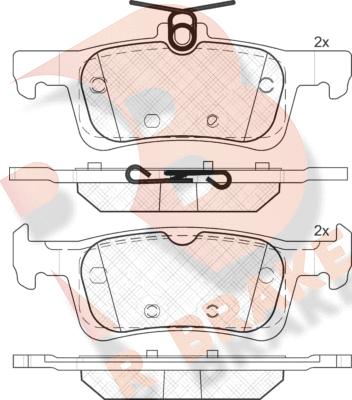 R Brake RB2174 - Kit de plaquettes de frein, frein à disque cwaw.fr