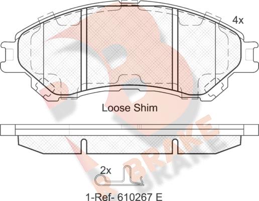 R Brake RB2175 - Kit de plaquettes de frein, frein à disque cwaw.fr