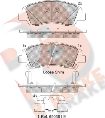 R Brake RB2178 - Kit de plaquettes de frein, frein à disque cwaw.fr