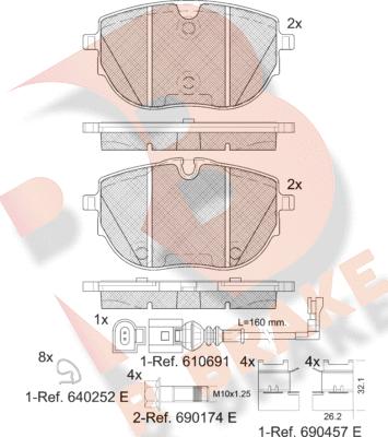 R Brake RB2399 - Kit de plaquettes de frein, frein à disque cwaw.fr