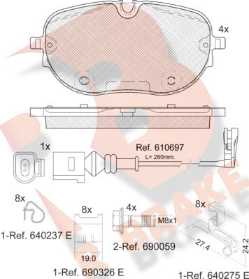 R Brake RB2390-208 - Kit de plaquettes de frein, frein à disque cwaw.fr