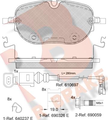 R Brake RB2390 - Kit de plaquettes de frein, frein à disque cwaw.fr