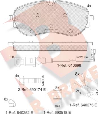 R Brake RB2391-208 - Kit de plaquettes de frein, frein à disque cwaw.fr