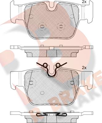 R Brake RB2393 - Kit de plaquettes de frein, frein à disque cwaw.fr