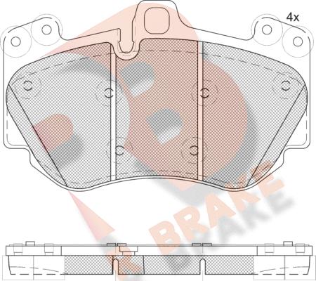 R Brake RB2349-208 - Kit de plaquettes de frein, frein à disque cwaw.fr