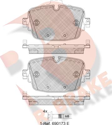 R Brake RB2341 - Kit de plaquettes de frein, frein à disque cwaw.fr