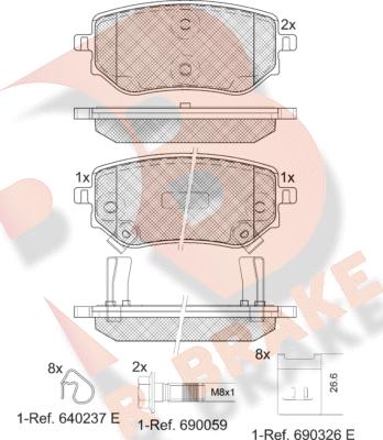 R Brake RB2343 - Kit de plaquettes de frein, frein à disque cwaw.fr