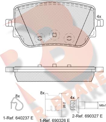 R Brake RB2352 - Kit de plaquettes de frein, frein à disque cwaw.fr