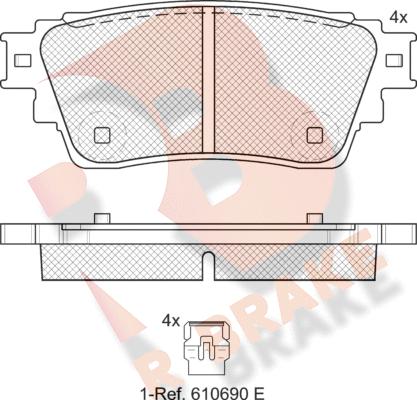 R Brake RB2357 - Kit de plaquettes de frein, frein à disque cwaw.fr