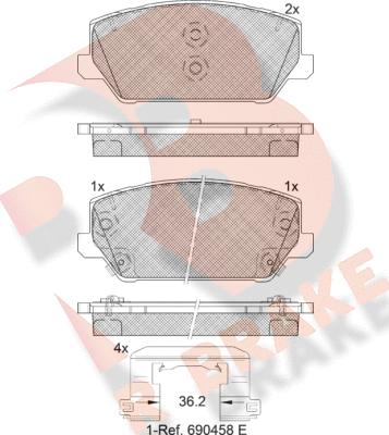 R Brake RB2306 - Kit de plaquettes de frein, frein à disque cwaw.fr