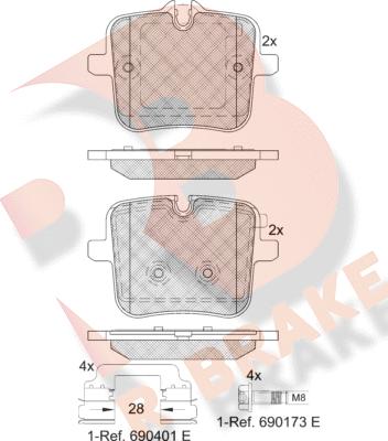 R Brake RB2308 - Kit de plaquettes de frein, frein à disque cwaw.fr