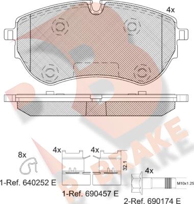 R Brake RB2319 - Kit de plaquettes de frein, frein à disque cwaw.fr