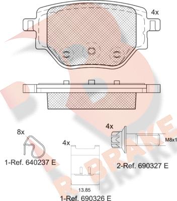 R Brake RB2384 - Kit de plaquettes de frein, frein à disque cwaw.fr