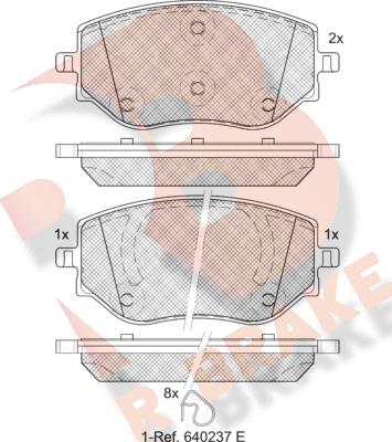 R Brake RB2383 - Kit de plaquettes de frein, frein à disque cwaw.fr