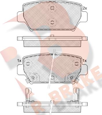 R Brake RB2338 - Kit de plaquettes de frein, frein à disque cwaw.fr