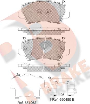 R Brake RB2325 - Kit de plaquettes de frein, frein à disque cwaw.fr